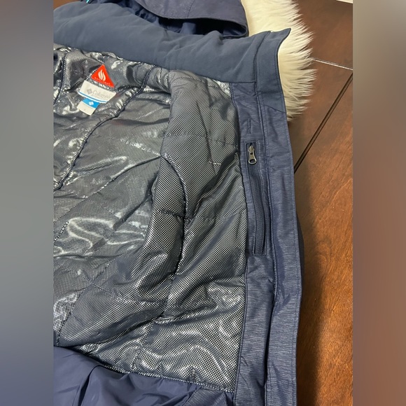 Columbia Size S Alpine Action Omni-Heat Hooded Ski Winter Jacket Indigo Blue - Picture 11 of 16